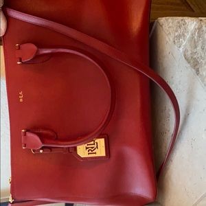Ralph Lauren red leather purse
